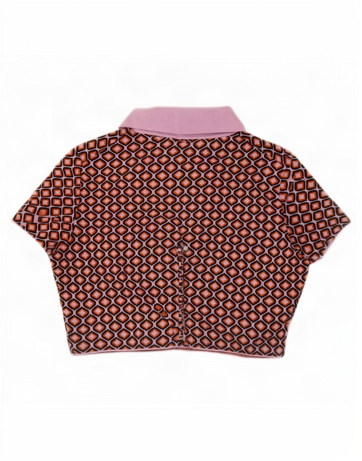 Zara Womens Crop Cardigan Top UK 16 Large Multicolored Geometric