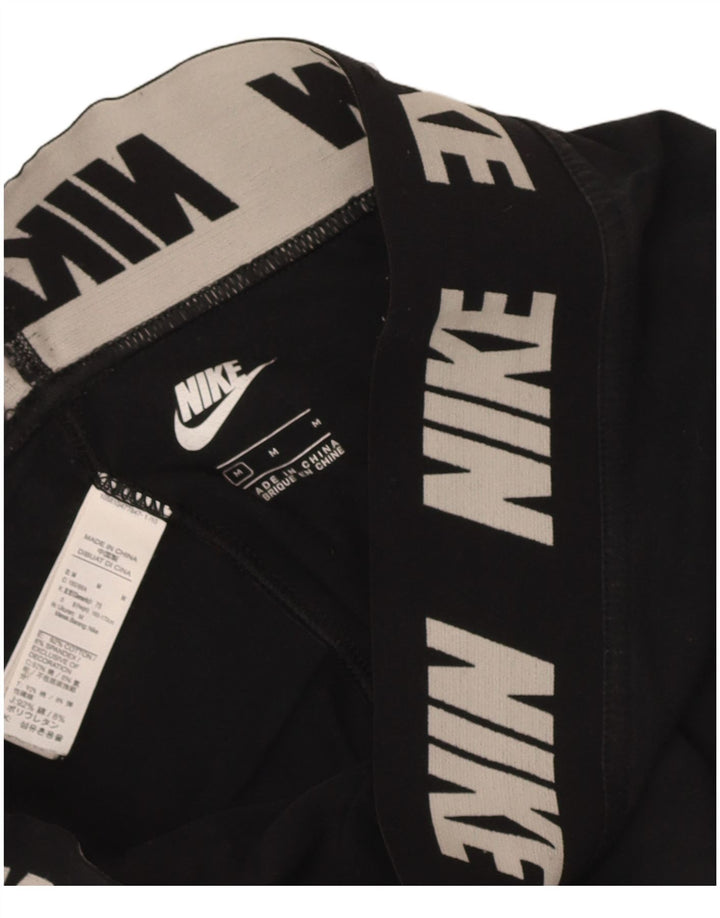 Nike Dame Grafiske Leggings UK 12 Medium Sort Bomuld