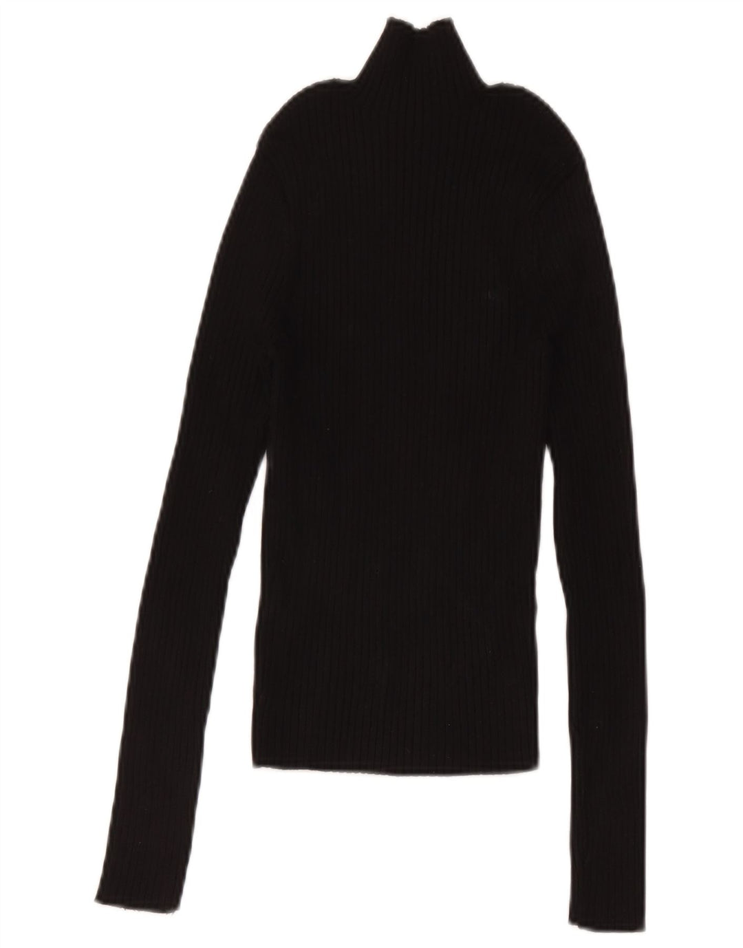 Zara Womens Crop Top Langærmet UK 12 Medium Black Viscose