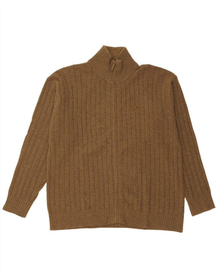 Kappa Herre Cardigan Sweater 2XL Khaki Wool