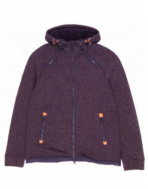 Superdry Windbreaker-jakke med hætte til mænd UK 40 Large Navy Blue Flecked