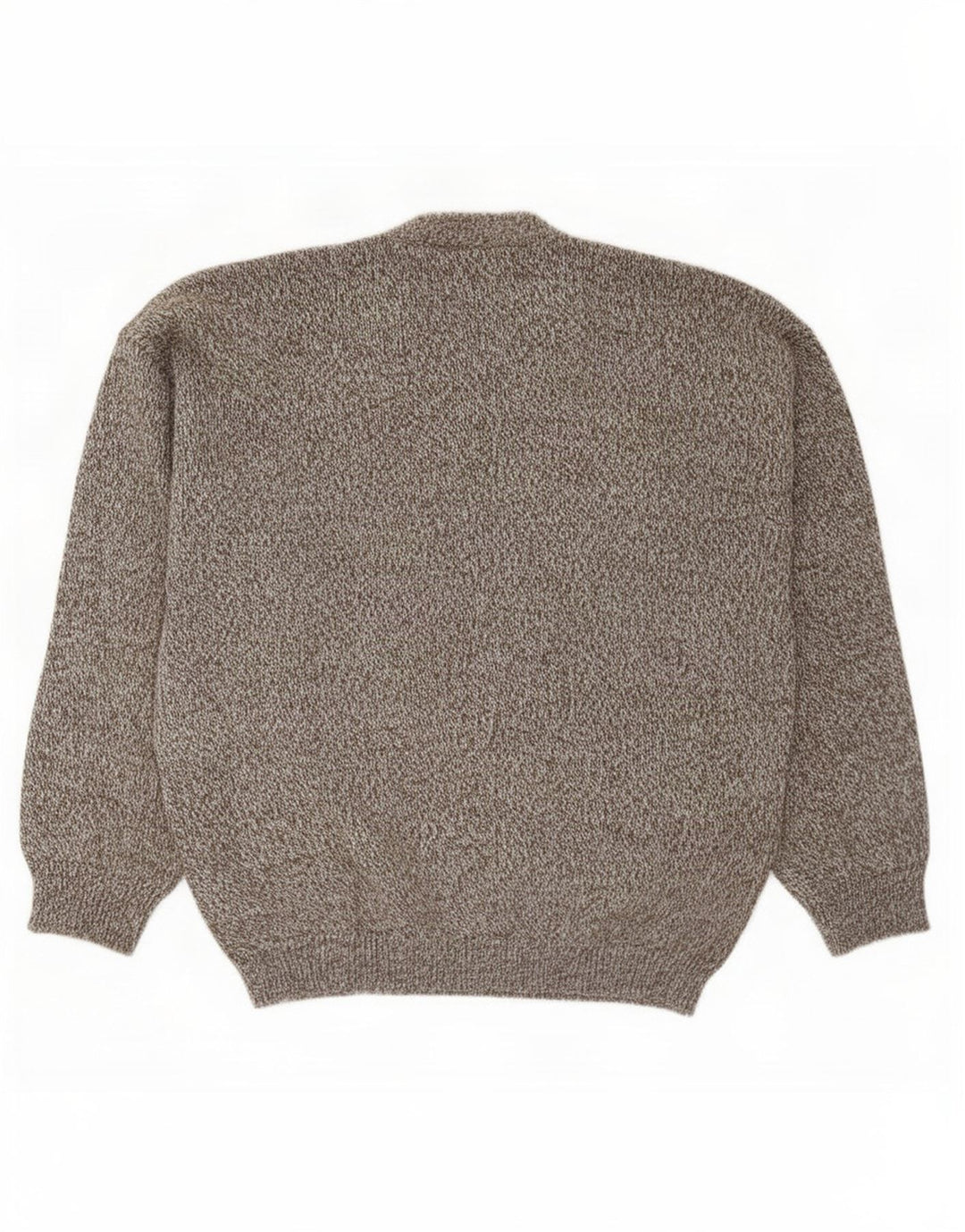 Vintage herre rund hals sweater stor grå geometrisk