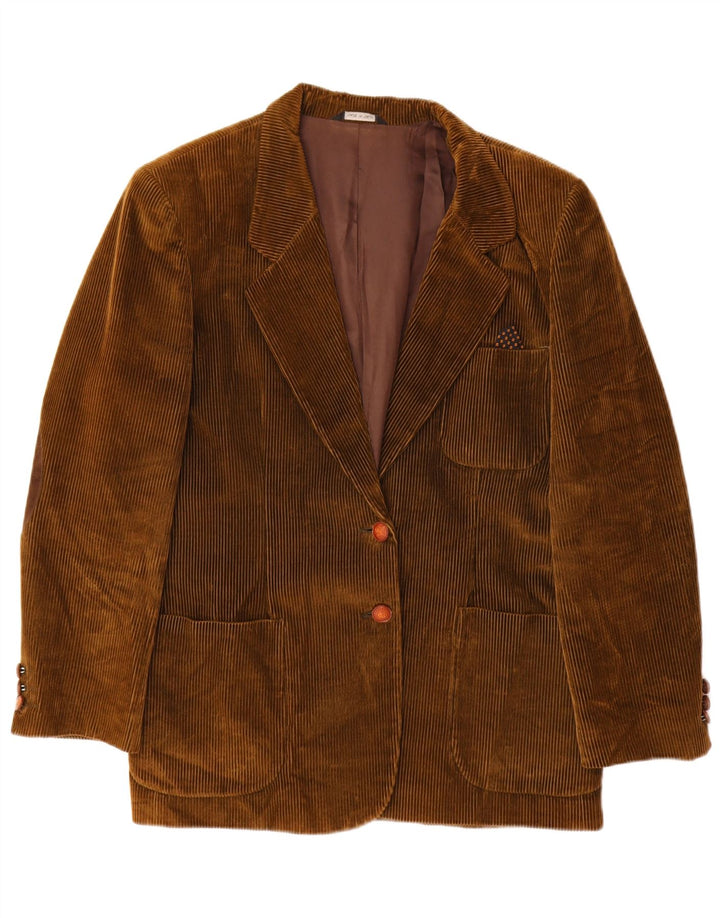 Velluto Duca Visconti Dame 2-knaps Corduroy Blazer Jacket IT 48 XL Khaki