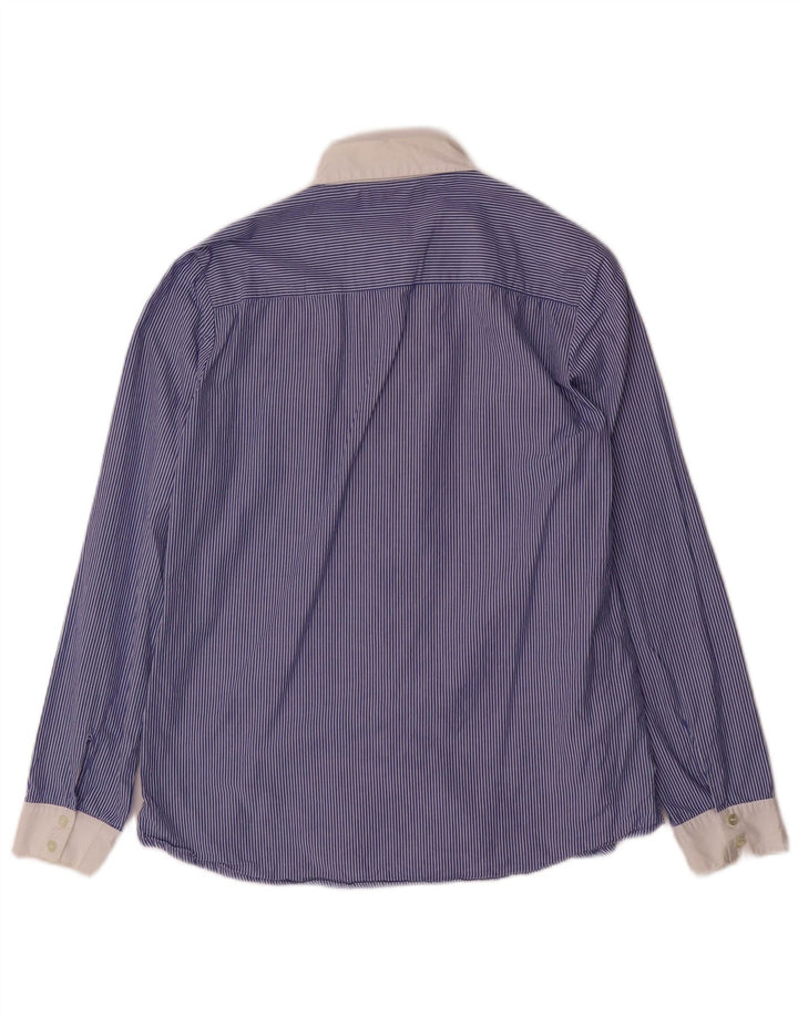 STEFANEL Dameskjorte IT 42 Medium Blue Pinstripe