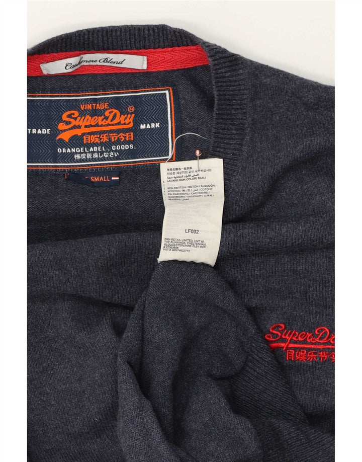 Superdry Herre sweater med rund hals, lille marineblå bomuld