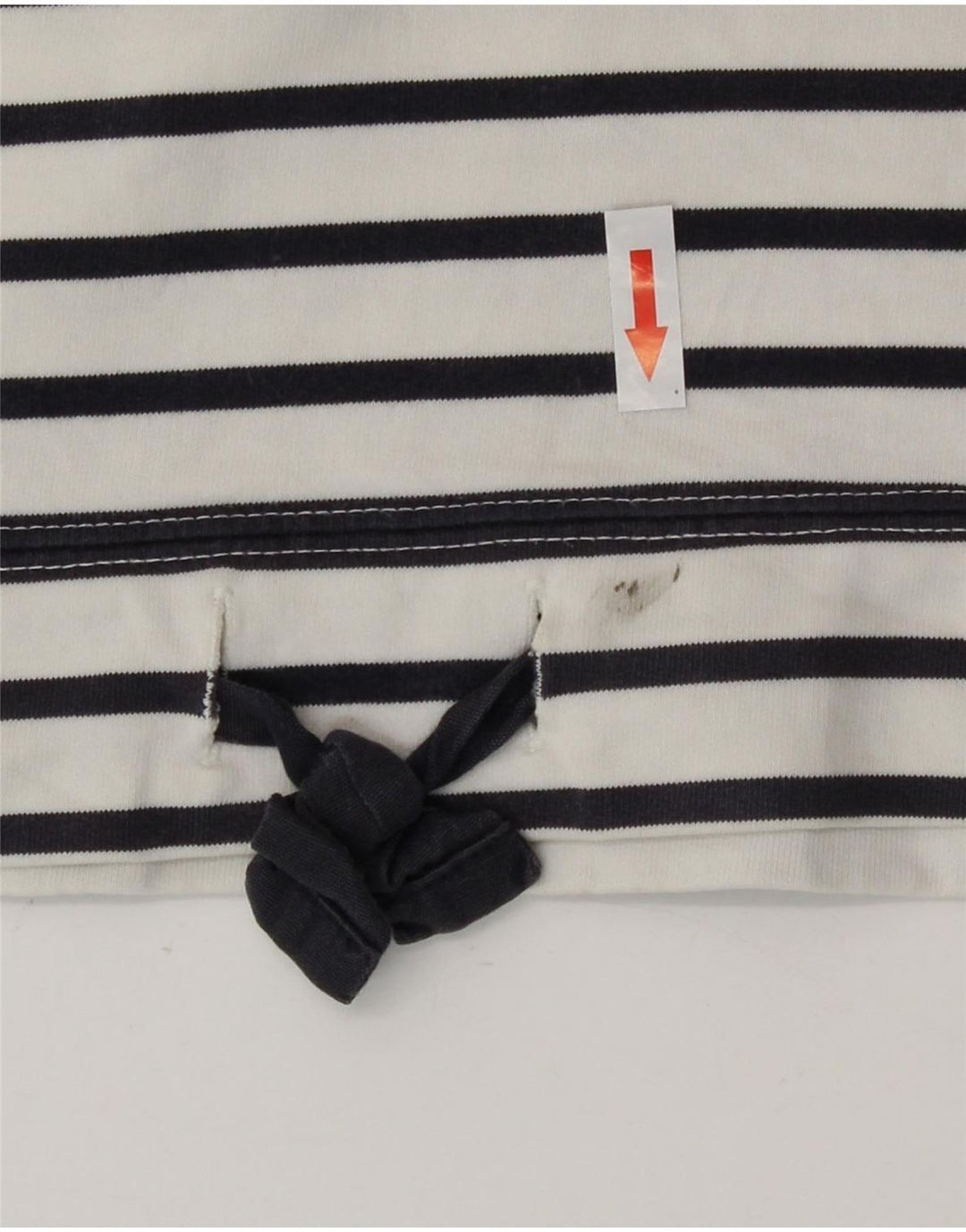 Joules Dame Button Neck Sweatshirt Jumper UK 16 Stor hvid stribet