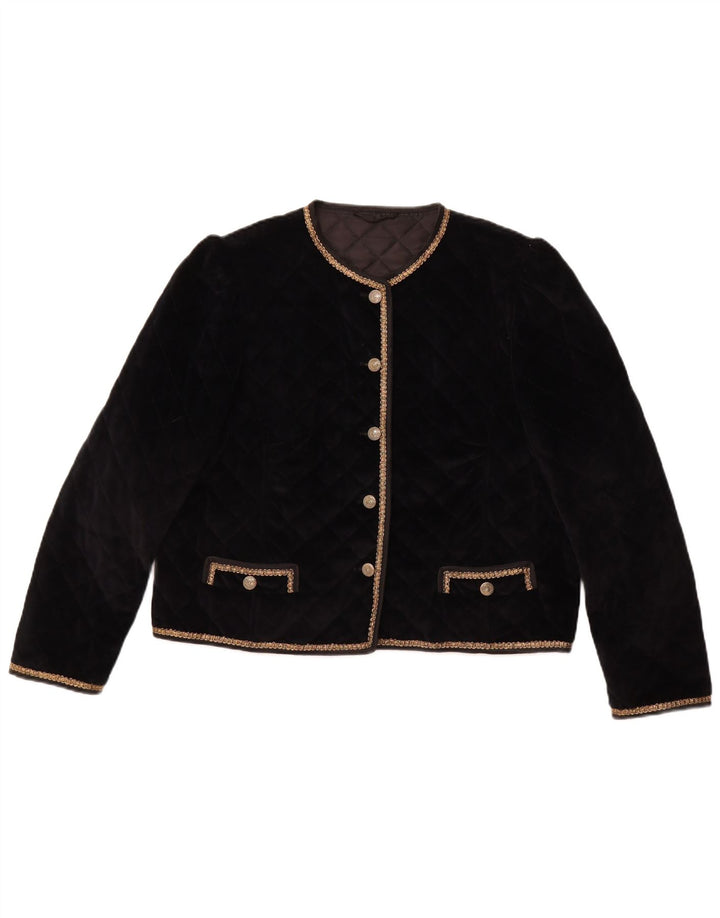 YESSICA Dame 5-knaps Quiltet Blazer Jacket UK 12 Medium Sort