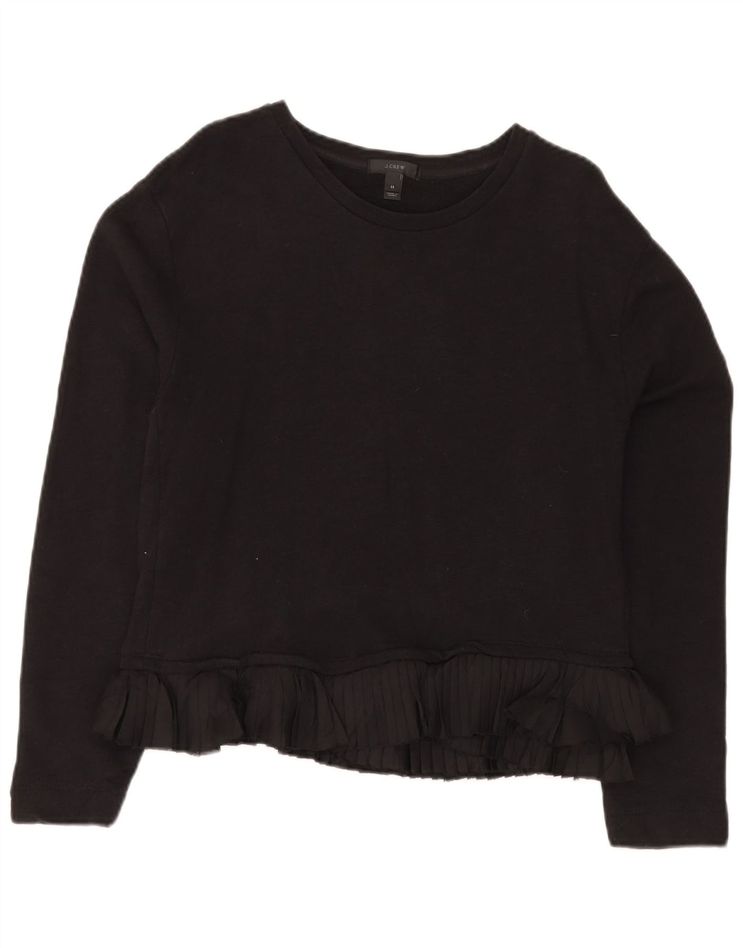 J. CREW Dame Sweatshirt Jumper UK 14 Medium Sort Bomuld