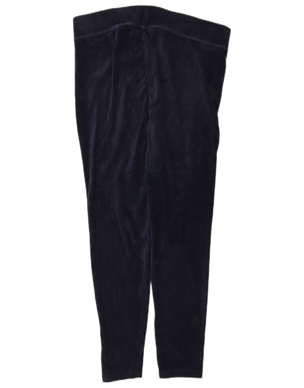 Marks & Spencer Dame Velour Leggings UK 18 XL Navy Blue Bomuld