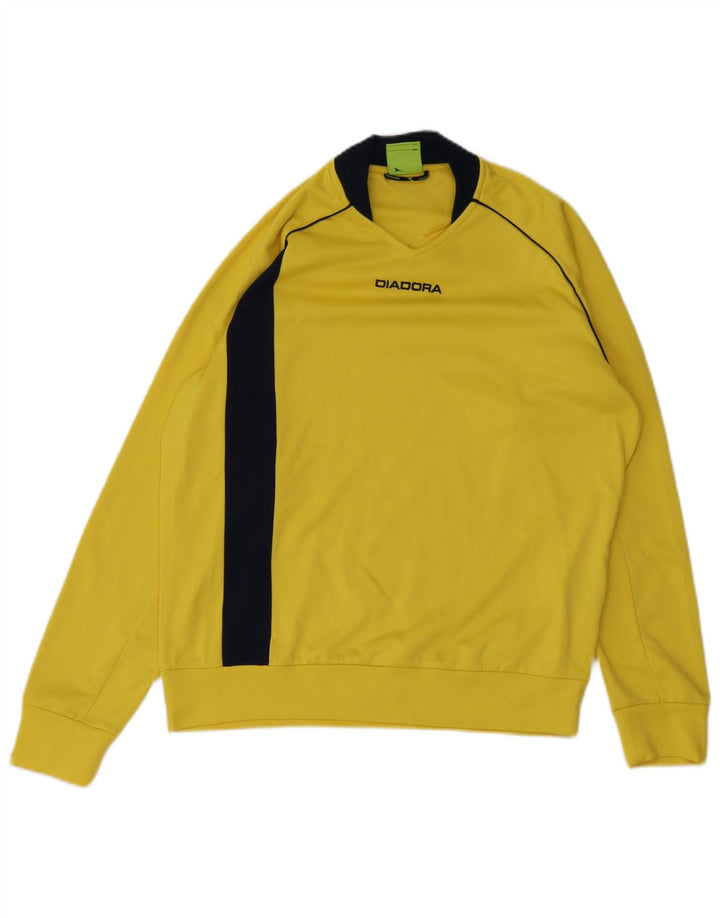 Diadora Herre Sweatshirt Jumper Stor Gul Colourblock Polyester