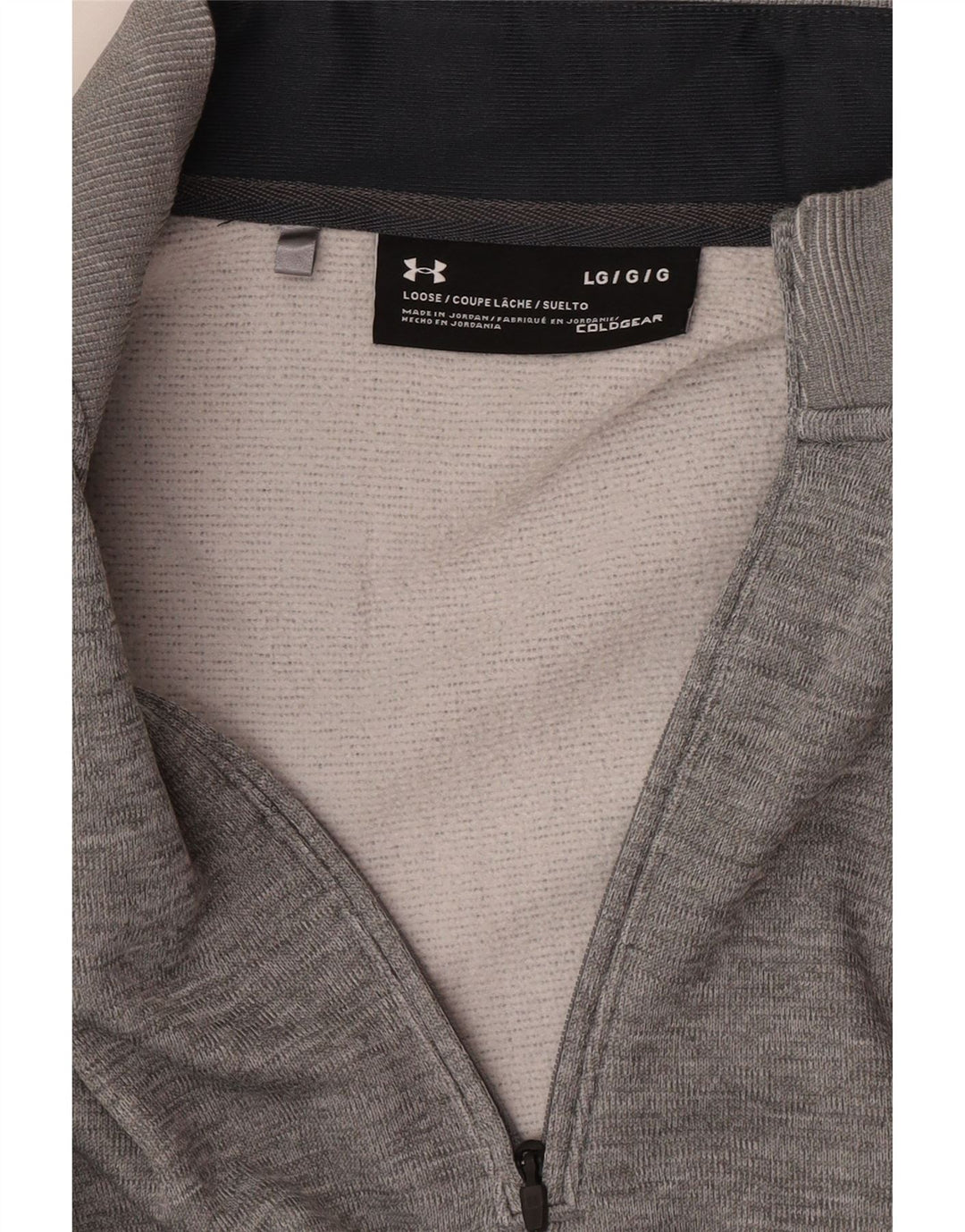 Under Armour Herre Cold Gear Zip Neck Sweatshirt Jumper Large Grå Flecked