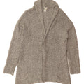 EDDIE BAUER Womens Longline Open Cardigan Sweater UK 16 Large Grey Cotton Vintage Eddie Bauer and Second-Hand Eddie Bauer from Messina Hembry 