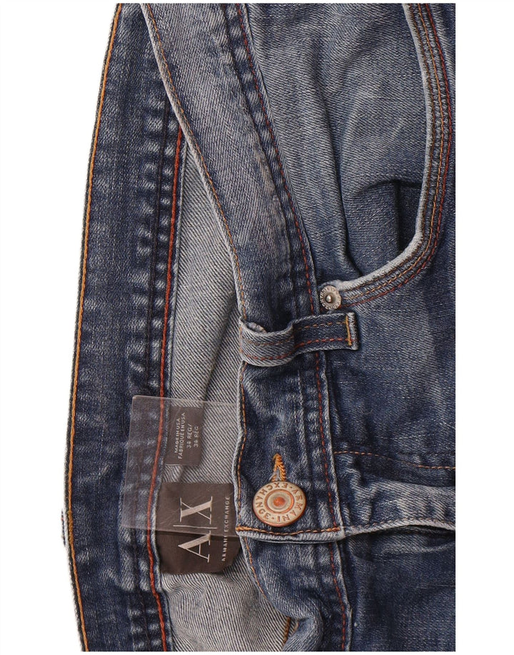 ARMANI EXCHANGE Mens Straight Jeans W34 L34 Navy Blue Cotton