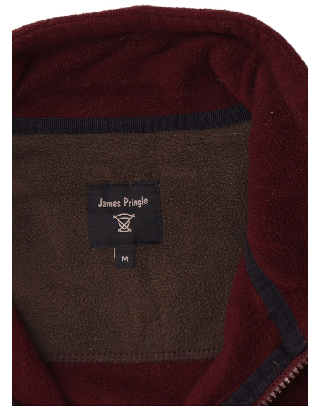 James Pringle Herre Fleece Gilet UK 38 Medium Burgundy Polyester