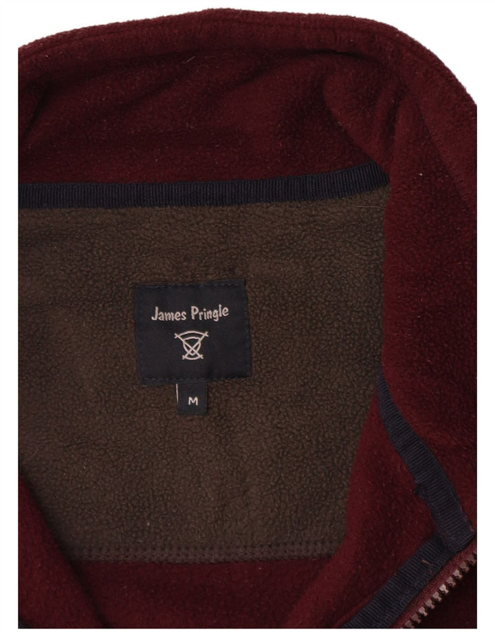 James Pringle Herre Fleece Gilet UK 38 Medium Burgundy Polyester
