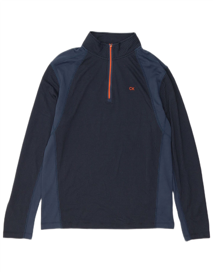 Calvin Klein Herre Pullover træningsdragt Top Medium Navy Blue Colourblock