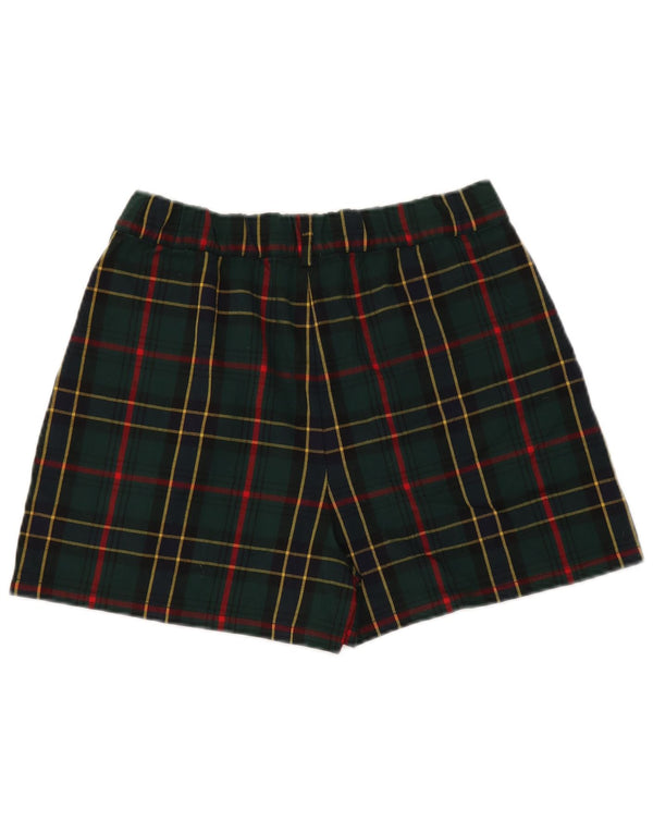 Flotte og smarte chinoshorts til kvinder store W32 grøn ternet polyester