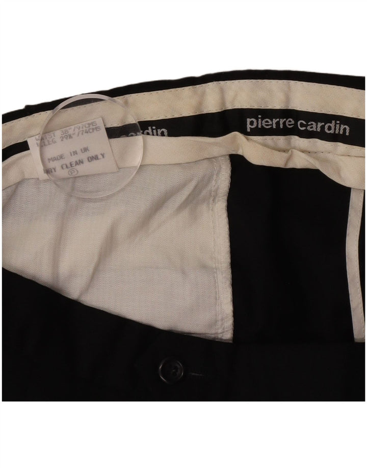 Pierre Cardin Herre Pegged Suit Bukser W38 L29 Sort Uld