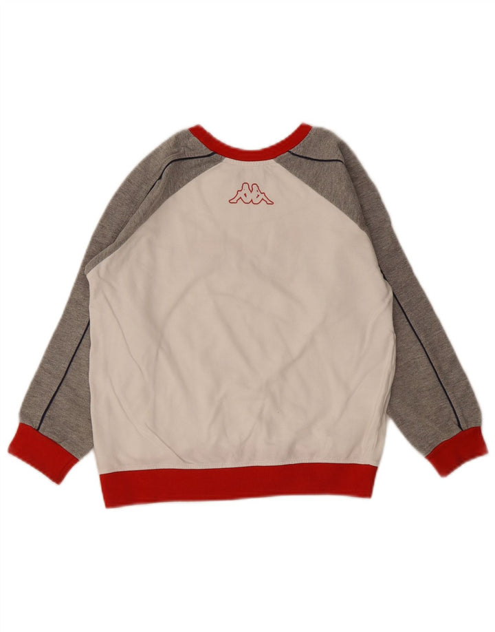 Kappa Boys Grafisk Sweatshirt Jumper 6-7 år Hvid Colourblock Bomuld