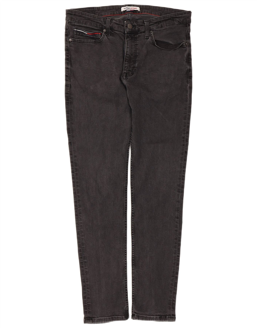 Tommy Hilfiger Herre Slim Jeans W36 L30 Sort Bomuld