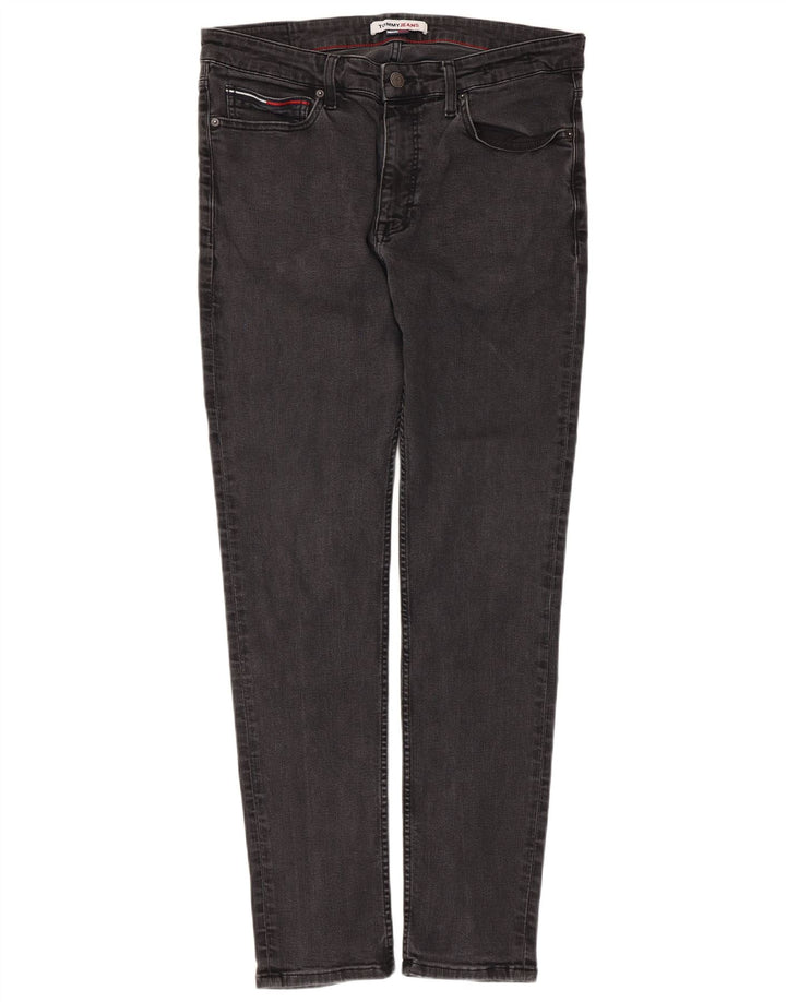 Tommy Hilfiger Herre Slim Jeans W36 L30 Sort Bomuld