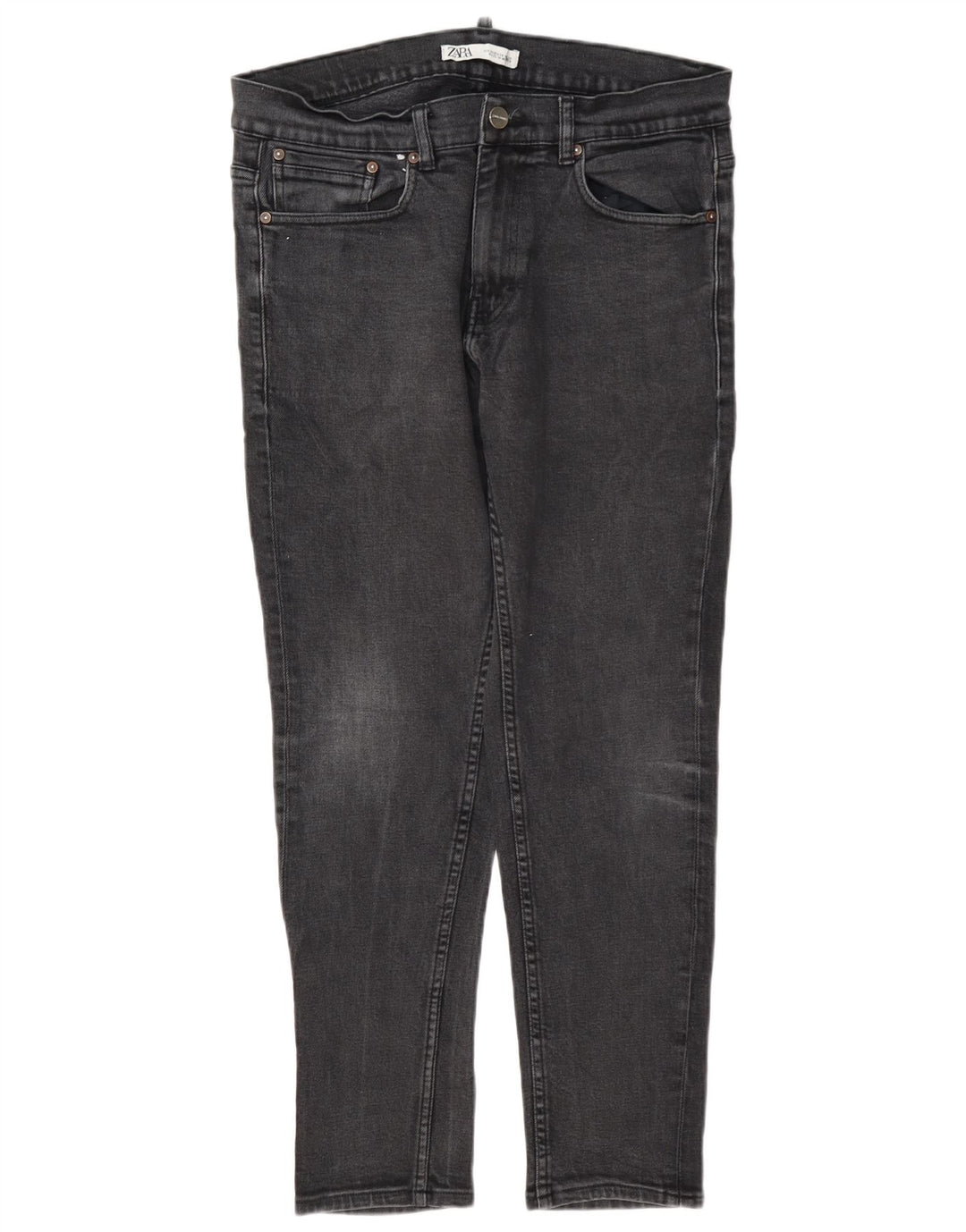 Zara Herre Slim Jeans EU 44 Large W34 L30 Grå Polyester