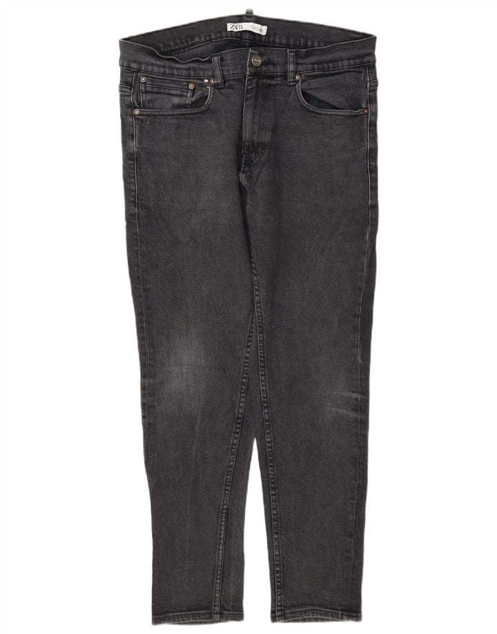 Zara Herre Slim Jeans EU 44 Large W34 L30 Grå Polyester