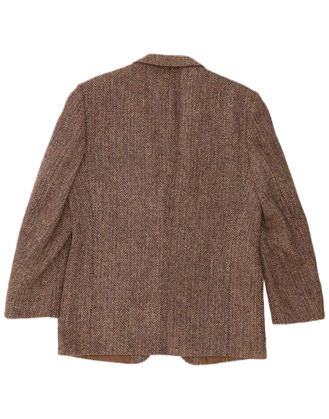 Harris Tweed Herre 2-knaps blazerjakke IT 50 Stor brun sildebensuld