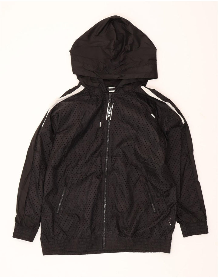 PUMA Grafisk træningsdragt med hætte til mænd, topjakke mellem sort polyester