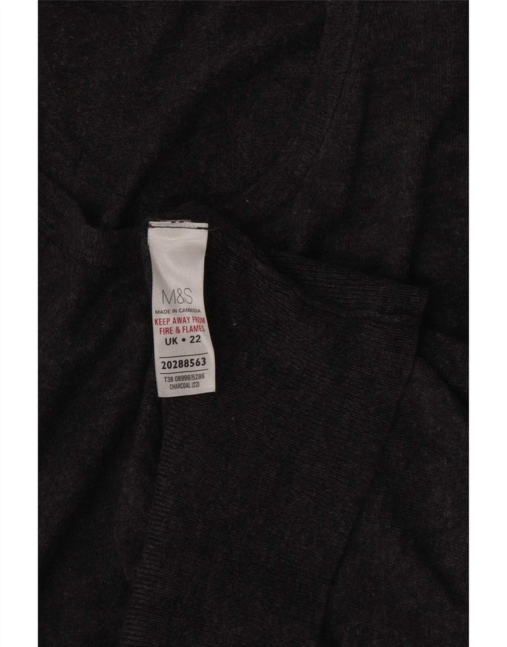 Marks & Spencer Dame Cardigan Sweater UK 22 3XL Grå Viscose