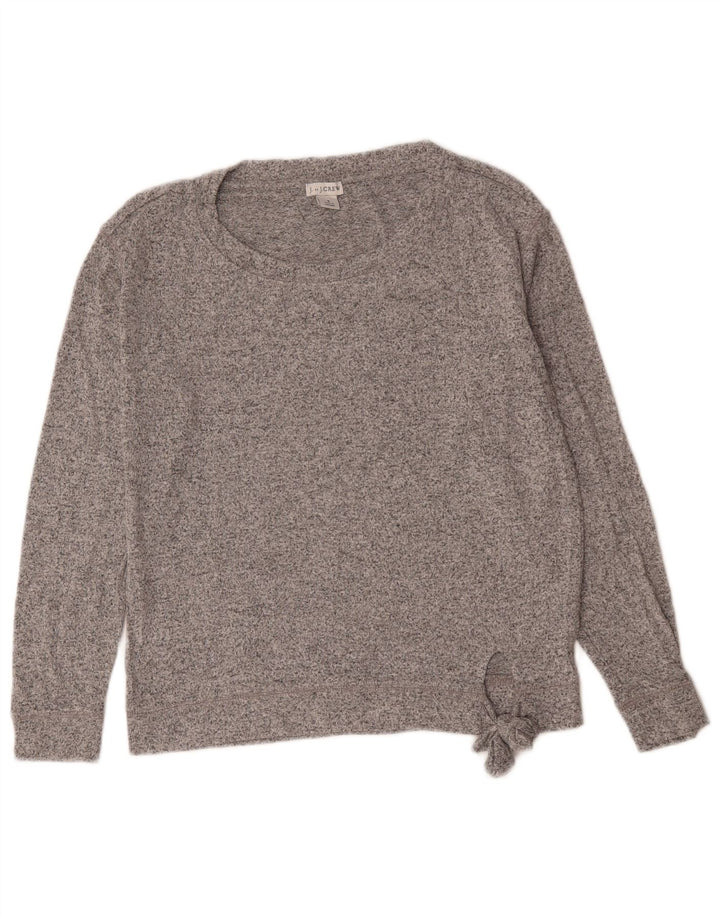 J. Crew Womens Oversized Boat Neck Jumper Sweater UK 10 Small Grey Flecked