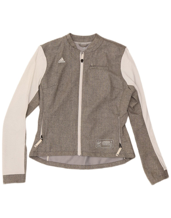 Adidas Womens Bomber Jacket UK 12/14 Medium Grey Colourblock Uld
