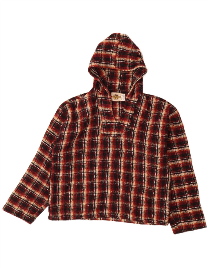 Earth Ragz Herre hættetrøje Jumper Medium Rød Ternet Polyester Hippie