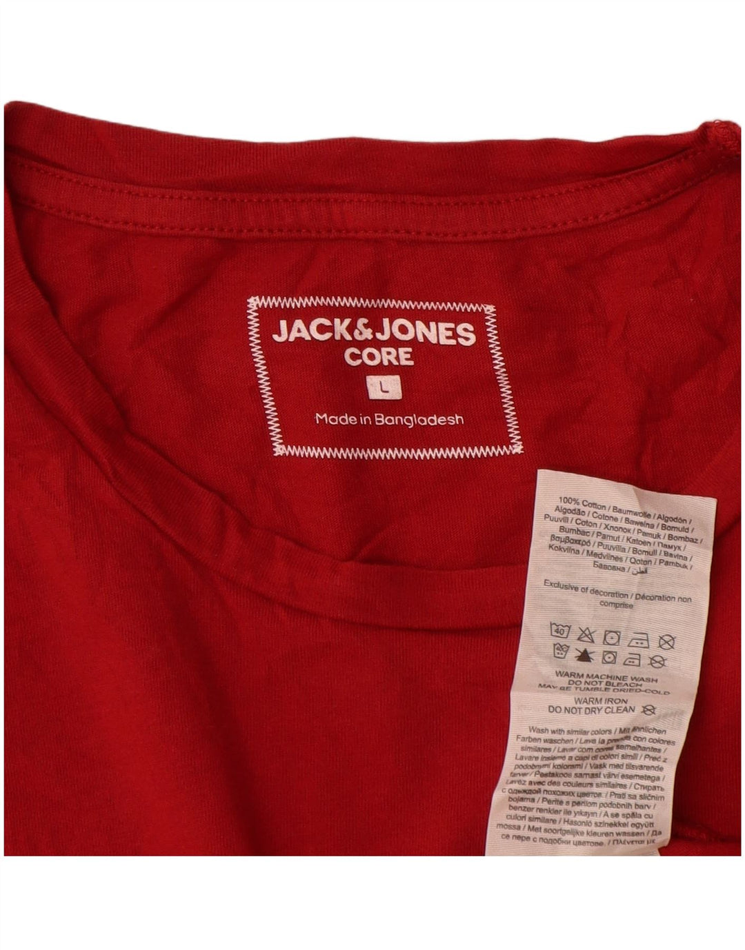 Jack & Jones Herre grafisk T-shirt Top Stor rød bomuld