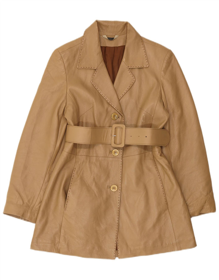 Vintage læderfrakke til kvinder IT 44 Medium Beige
