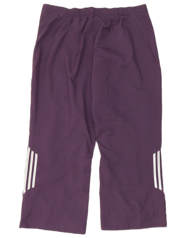 Adidas Dame Capri Bukser UK 12 Medium W28 L21 Lilla Polyester