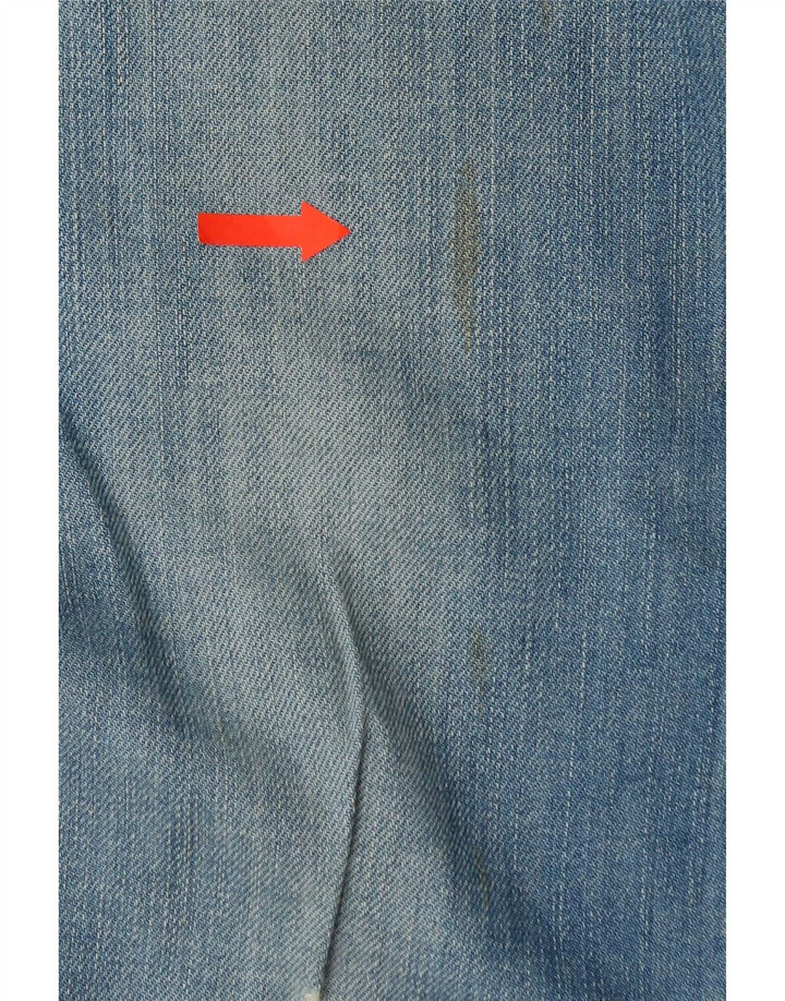 Zara Dame Distressed Straight Jeans EU 40 Medium W30 L29 Blå Bomuld