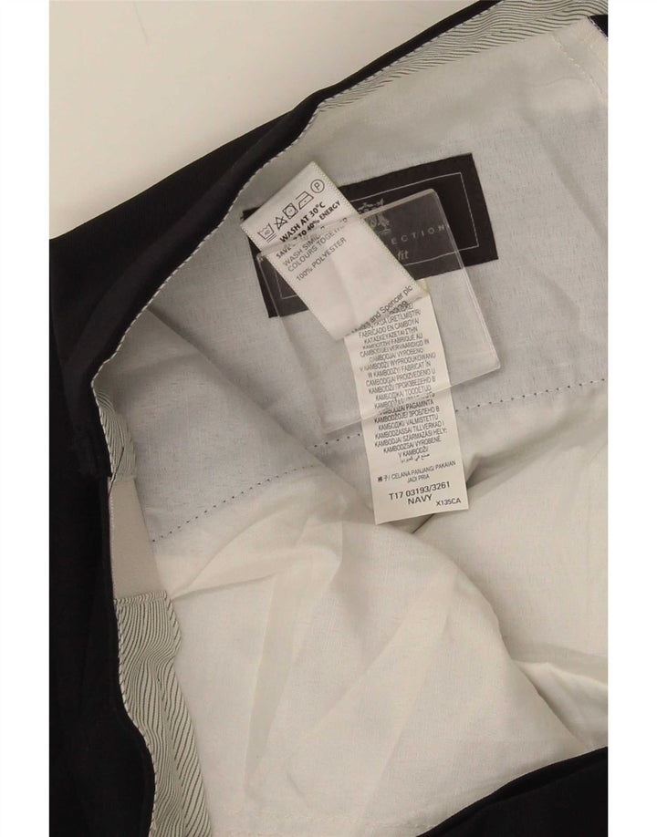 Marks & Spencer Herre Straight Regular Fit Suit Bukser W36 L31 Marineblå