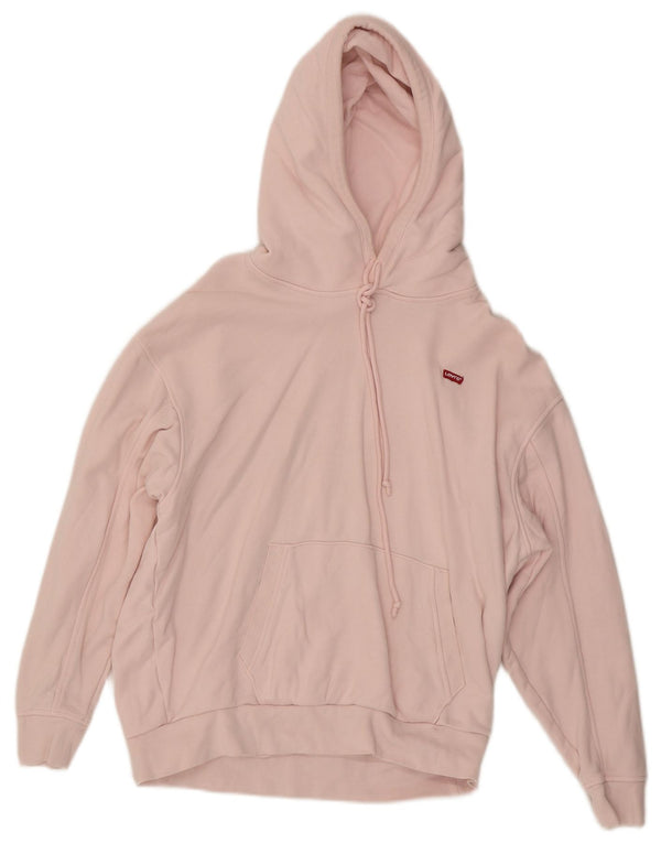 Levi's Womens Relaxed Fit Hoodie Jumper UK 6 XS Pink Bomuld