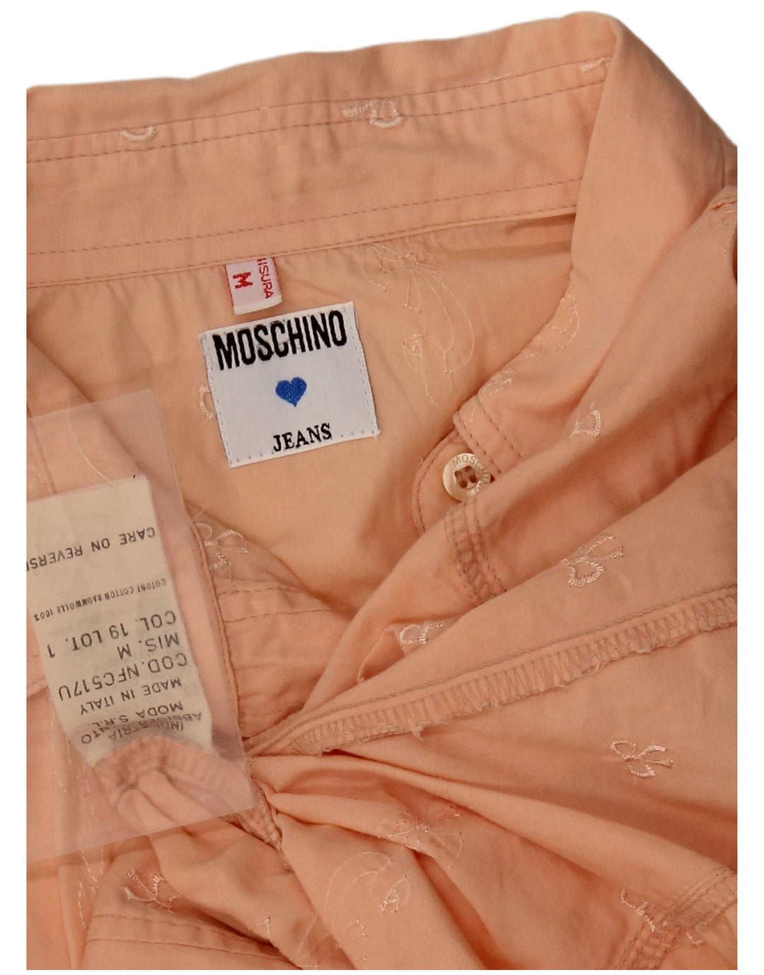 MOSCHINO Dameskjortebluse UK 12 Medium Orange Bomuld