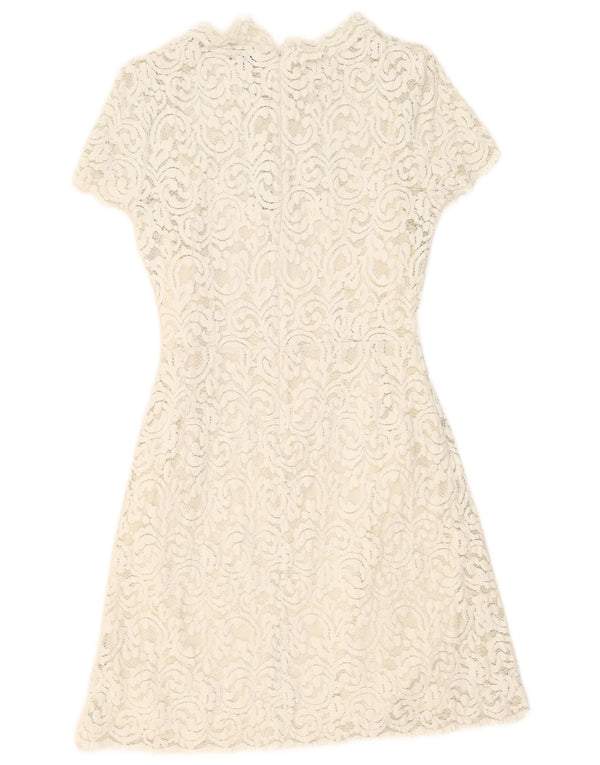 Jack Wills Dame Blonde A-Line Kjole UK 8 Small White Floral