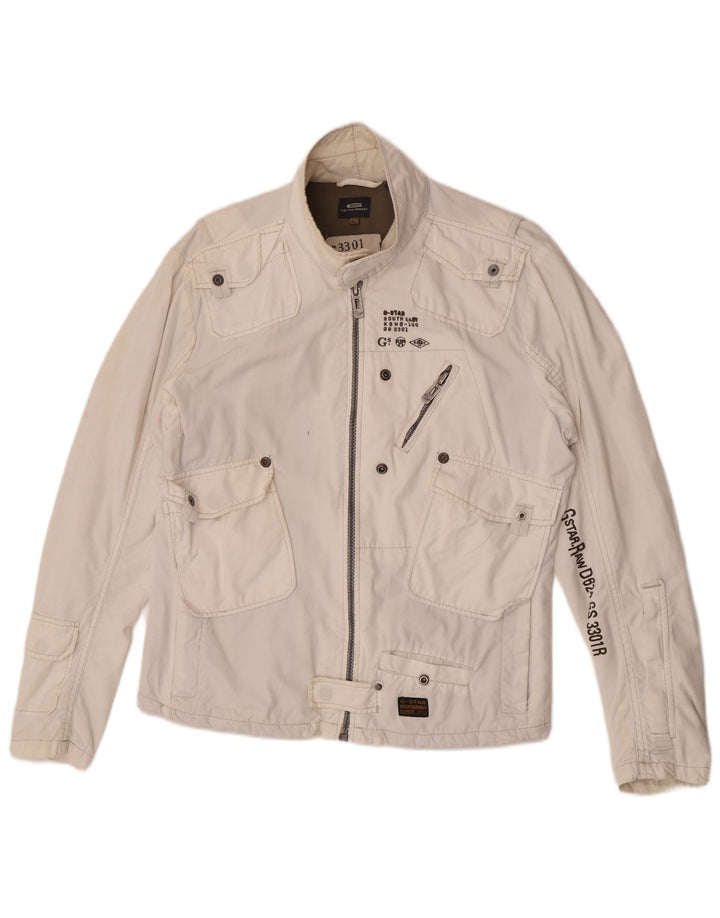 G-Star Herre Graphic Utility Jacket UK 40 Large White Cotton