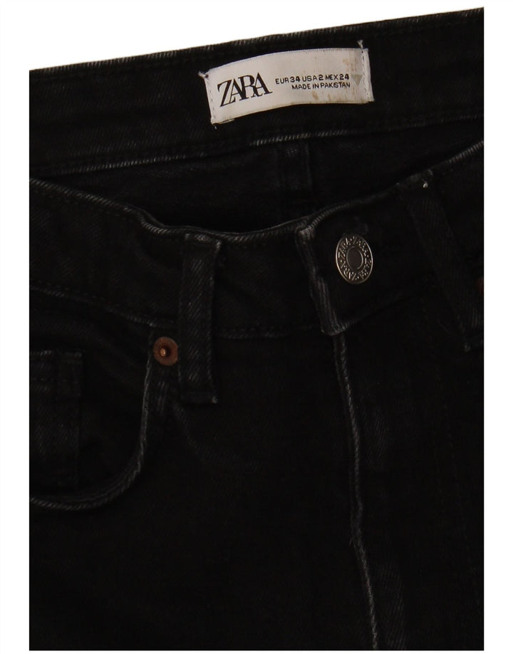 Zara Dame Bootcut Jeans EU 34 2XS W24 L26 Sort