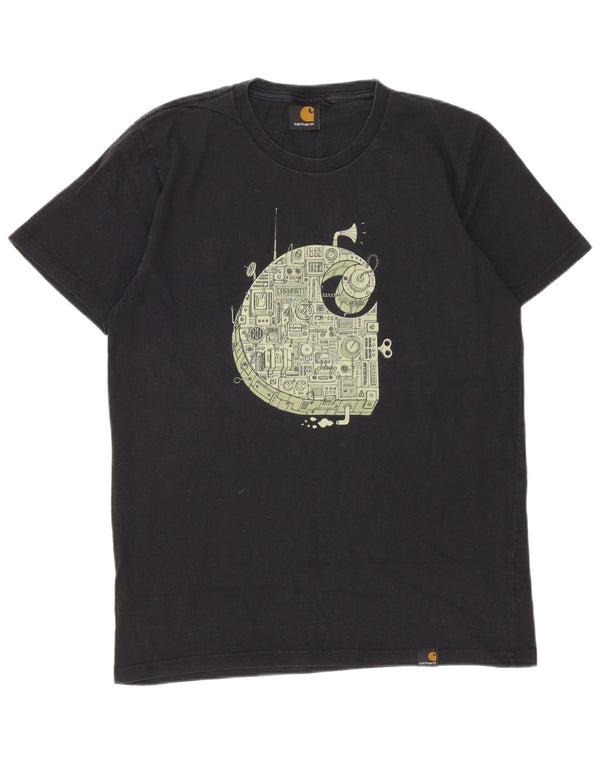 Carhartt Herre grafisk T-shirt Top Medium Sort Bomuld