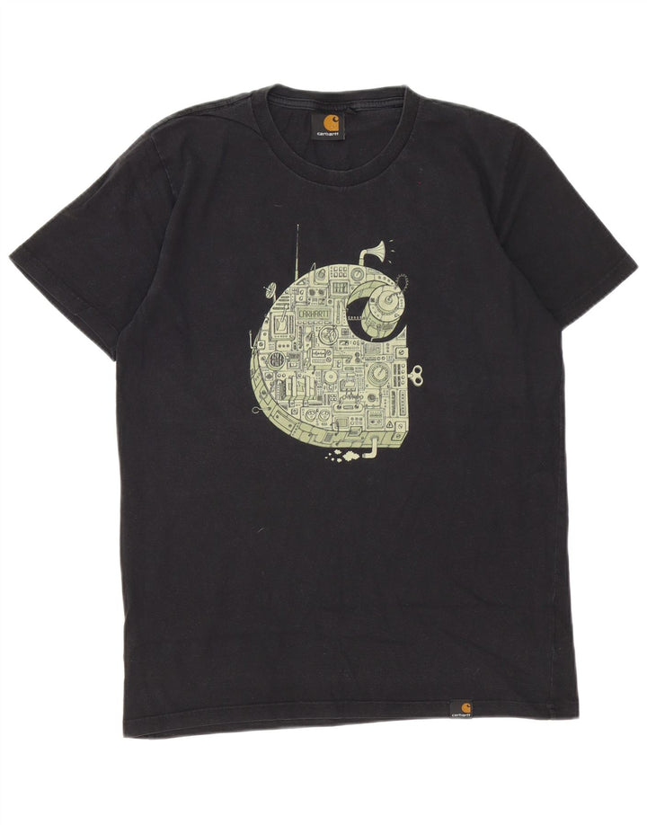 Carhartt Herre grafisk T-shirt Top Medium Sort Bomuld