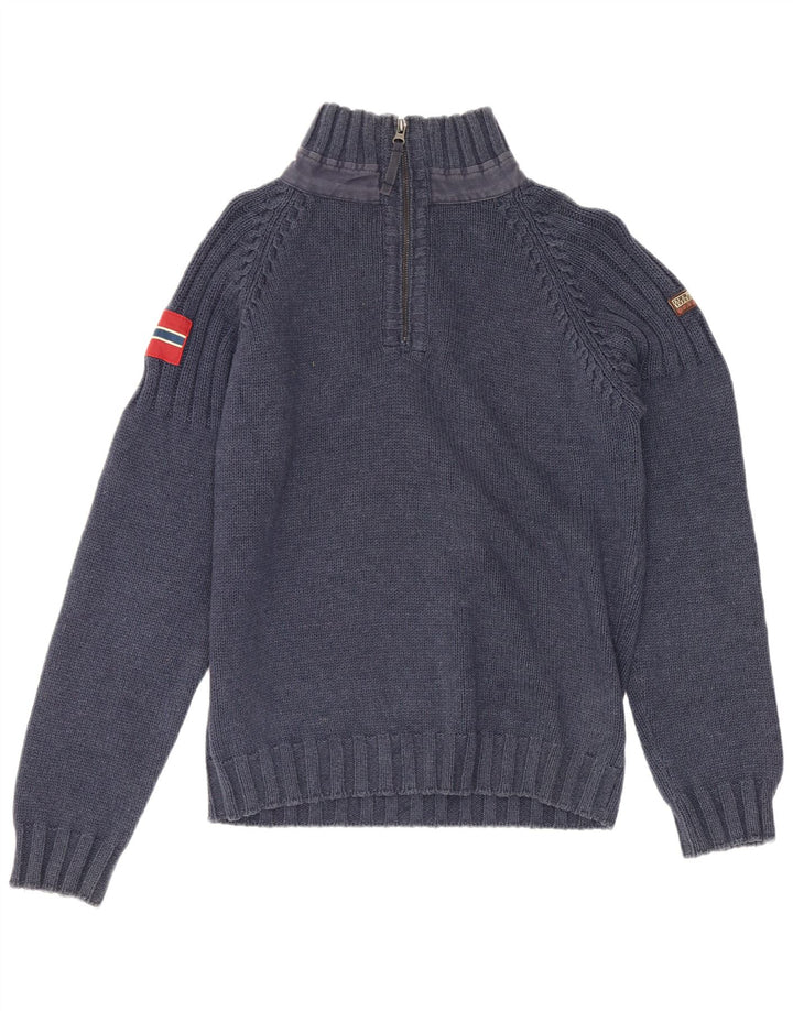 Napapijri Herre lynlås-hals sweater lille blå akryl