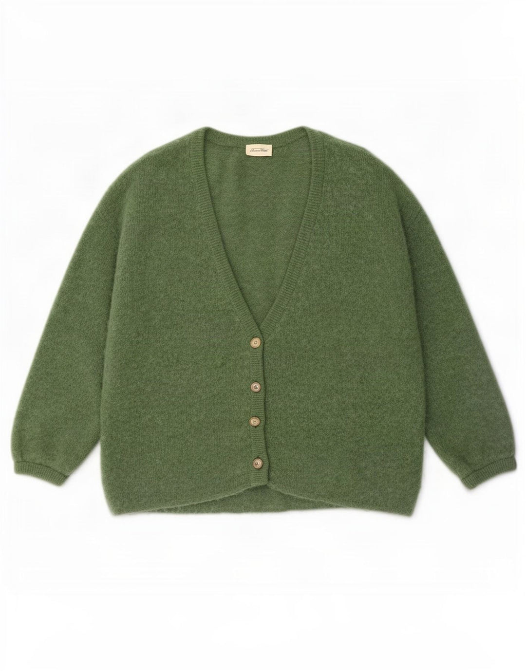 Vintage dame 3/4 ærmet oversized cardigan sweater UK 14 Medium Green