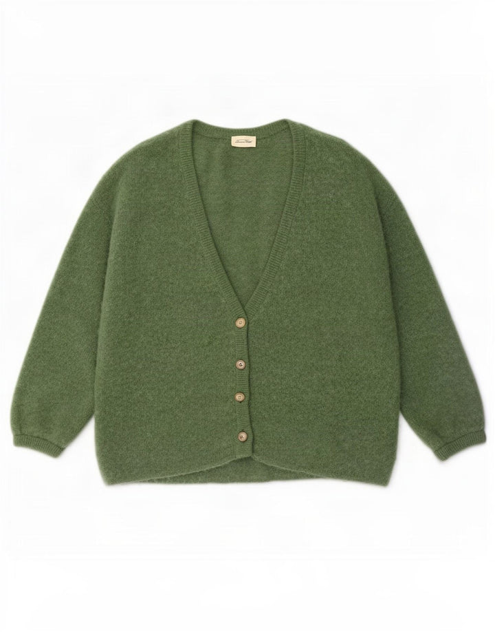 Vintage dame 3/4 ærmet oversized cardigan sweater UK 14 Medium Green