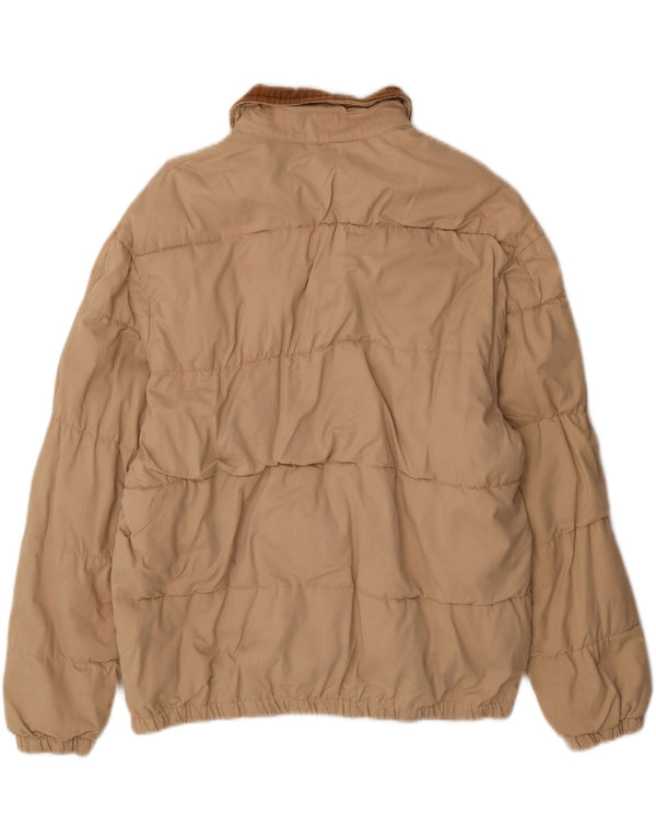 Zara Bomber Jacket UK 40 Large Beige Colourblock Polyester