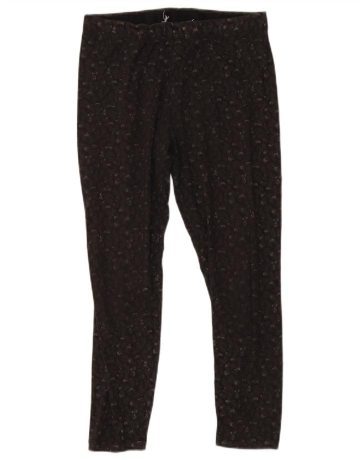 Fat Face Womens Crop Leggings UK 12 Mellem sort plettet bomuld